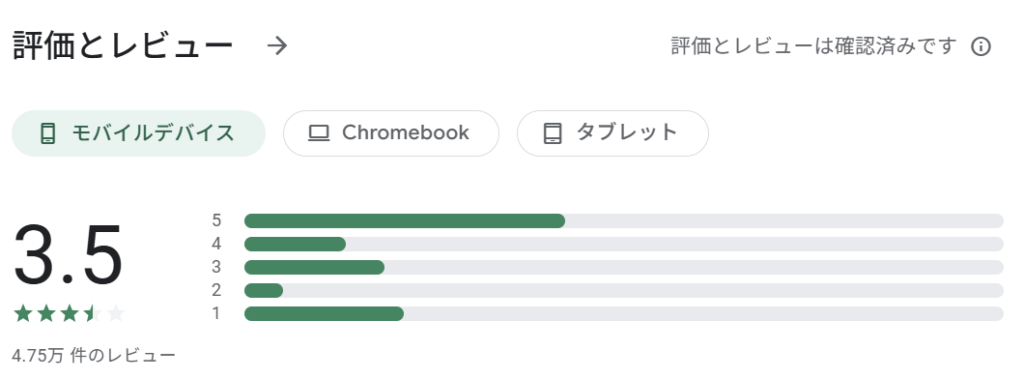 GooglePlayレビュー